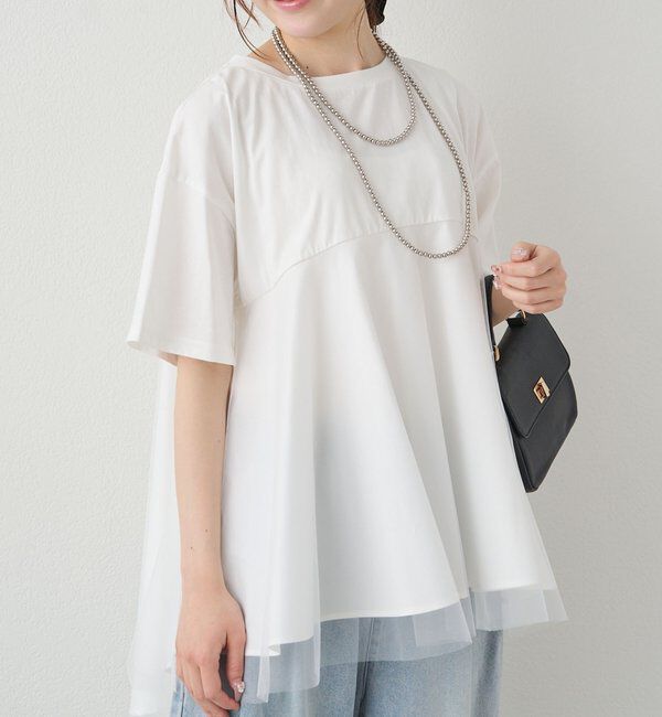  「《リバイバル》【WEB限定/Du noir】チュールドッキングTシャツ」|Tシャツ・カットソー|