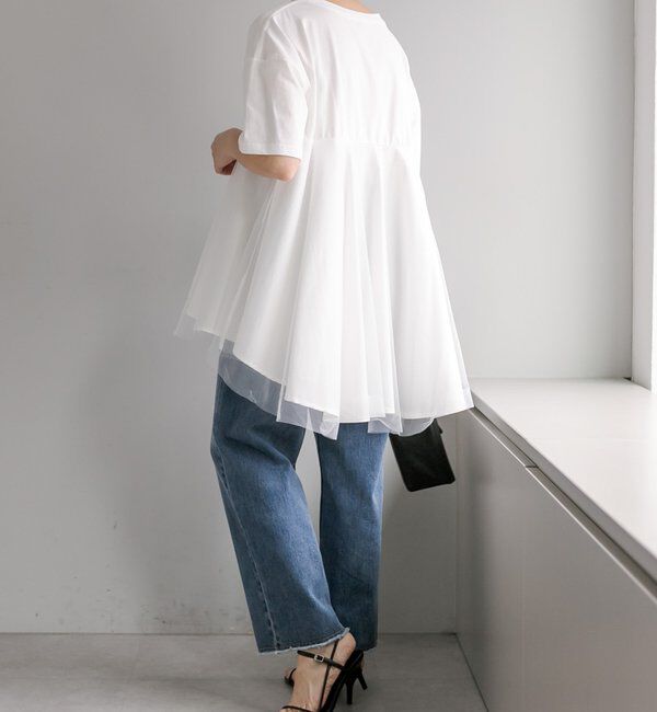  「《リバイバル》【WEB限定/Du noir】チュールドッキングTシャツ」|Tシャツ・カットソー|