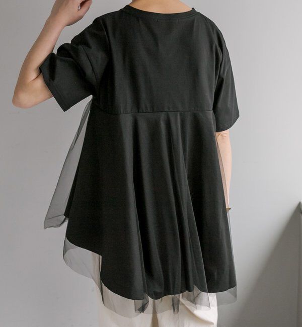  「《リバイバル》【WEB限定/Du noir】チュールドッキングTシャツ」|Tシャツ・カットソー|