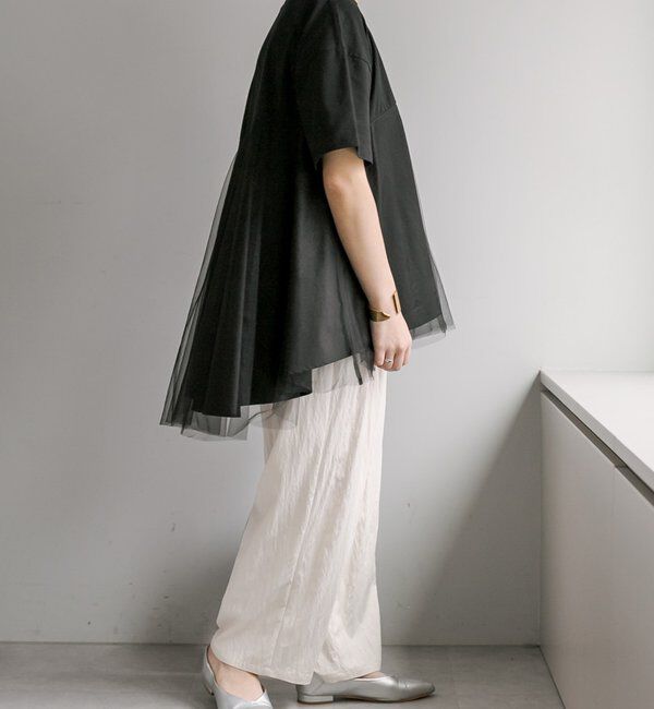  「《リバイバル》【WEB限定/Du noir】チュールドッキングTシャツ」|Tシャツ・カットソー|