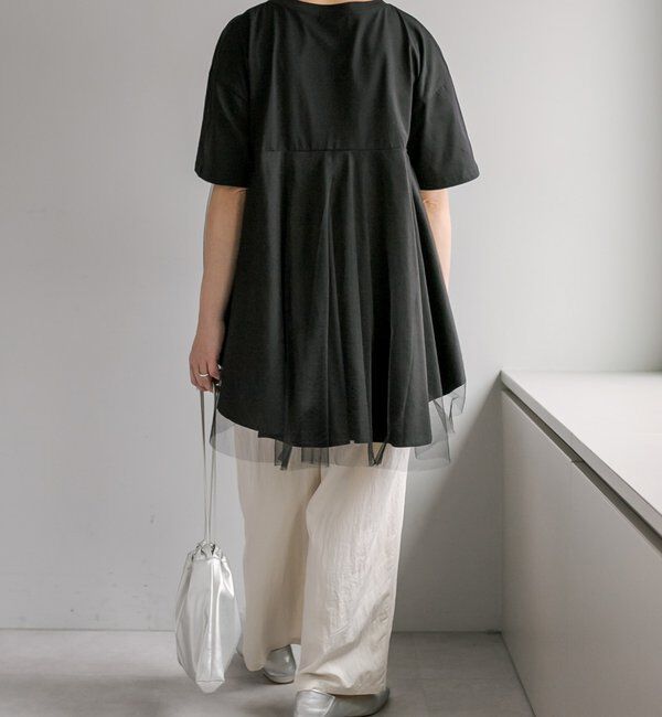  「《リバイバル》【WEB限定/Du noir】チュールドッキングTシャツ」|Tシャツ・カットソー|