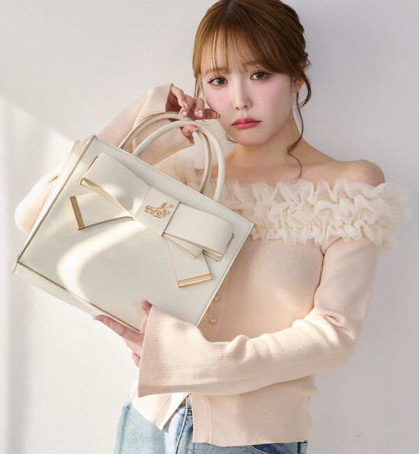  「【WEB限定】リボンモチーフトートバッグ／ショルダーにもなる」|ショルダー・メッセンジャー|