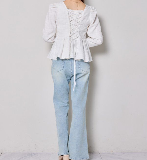  「バッグレースペプラムトップス」|シャツ・ブラウス|