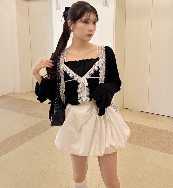  「【サイズ展開あり】バルーンミニスカート／パッチつき」|スカート|