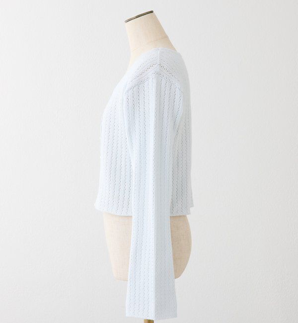  「キラキラボタンアイレットカーデ」|ニット・セーター|