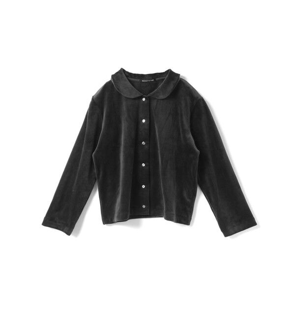 mizuiro ind「mizuiro ind ベロアラウンドカラーシャツ」|シャツ・ブラウス|ブラック