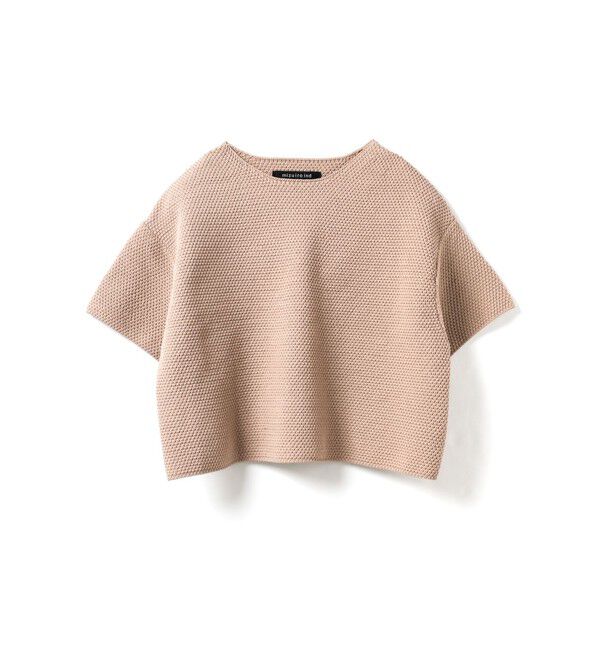 mizuiro ind「mizuiro ind ショートワイドプルオーバー」|ニット・セーター|ピンクベージュ