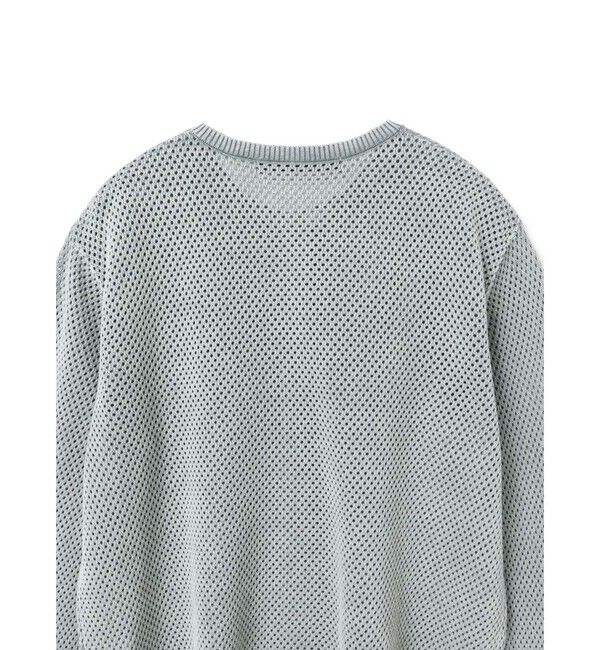 mizuiro ind「mizuiro ind ストーンウォッシュメッシュクルーネックカーディガン」|カーディガン|