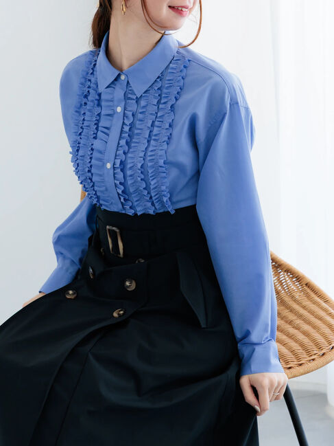 Te chichi「フロントフリルシャツ《2026 spring catalog item》」|シャツ・ブラウス|ブルー