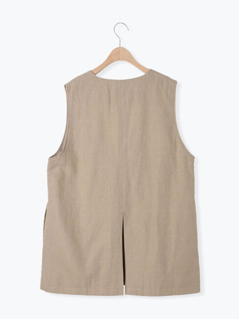 Samansa Mos2「綿麻ミドル丈ベスト」|ダウンベスト・ベスト|