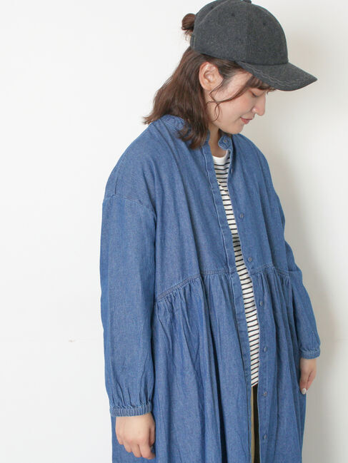 Samansa Mos2「デニムバンドカラーワンピース ≪S/Mサイズ≫」|ワンピース|