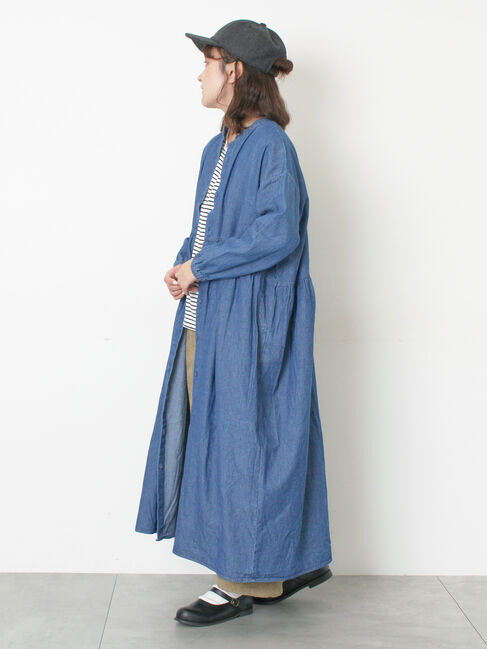 Samansa Mos2「デニムバンドカラーワンピース ≪S/Mサイズ≫」|ワンピース|