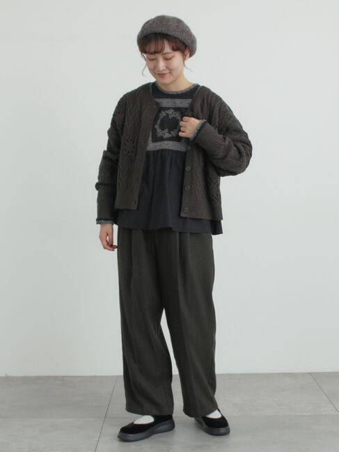 Samansa Mos2「胸元モチーフ刺繍レースブラウス」|シャツ・ブラウス|