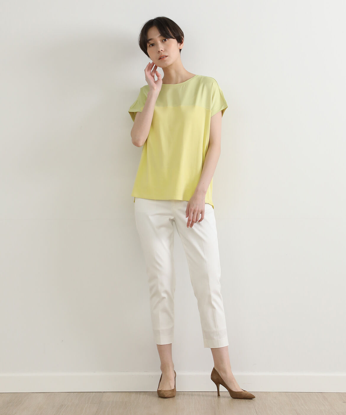 DAY by DAY it&rsquo;s international「サテン切り替えワイドカットソー《スビン綿MIXフライス》」|Tシャツ・カットソー|