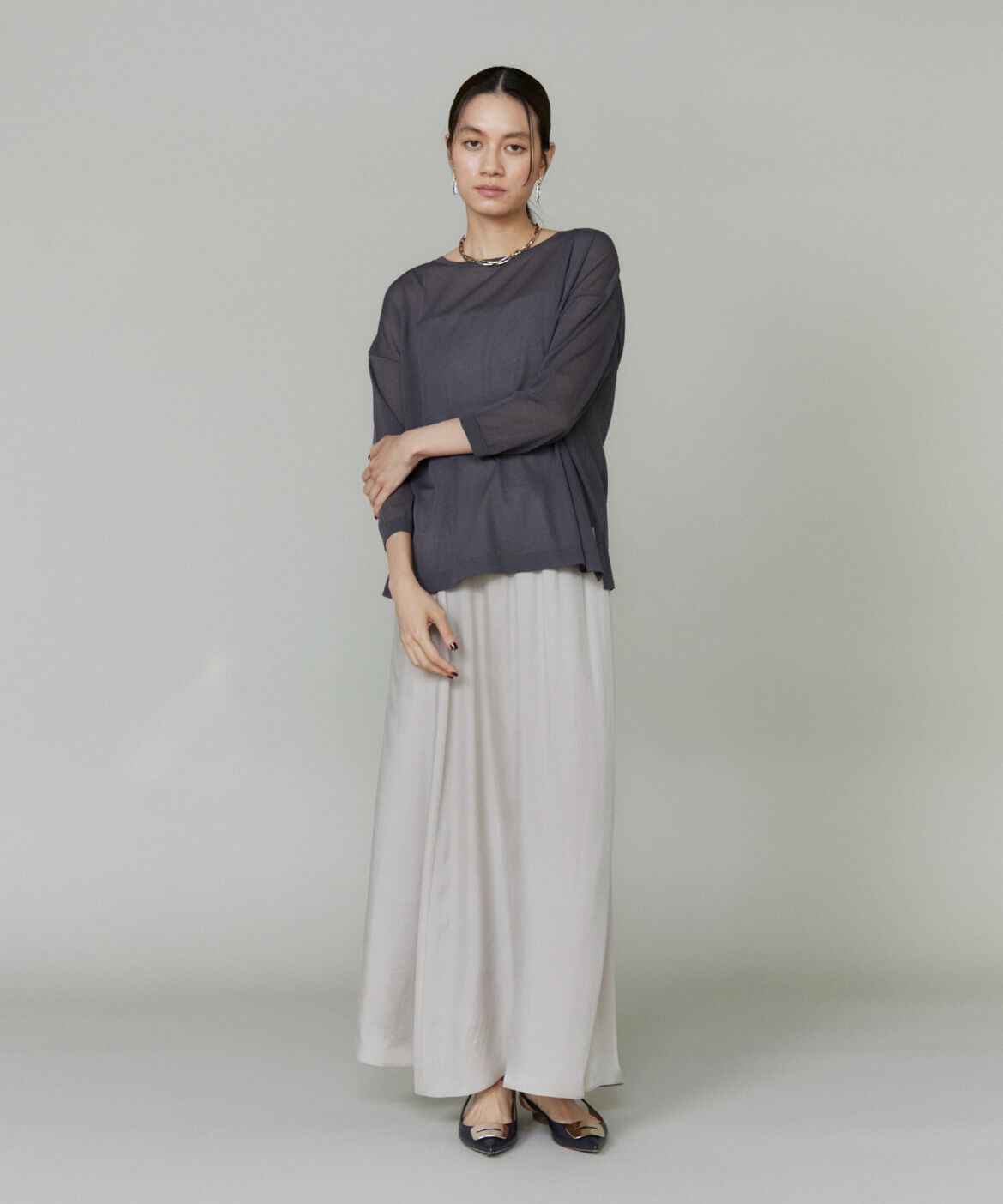 INED「オーバーサイズボートネックニット」|ニット・セーター|