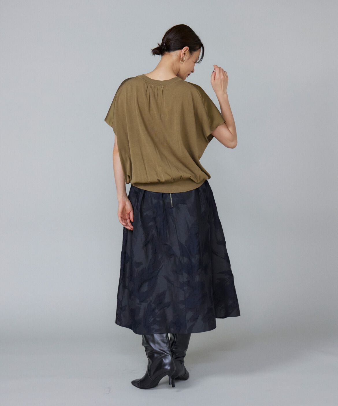 Le Souk「シルキーライクフレンチスリーブニットプルオーバー」|ニット・セーター|