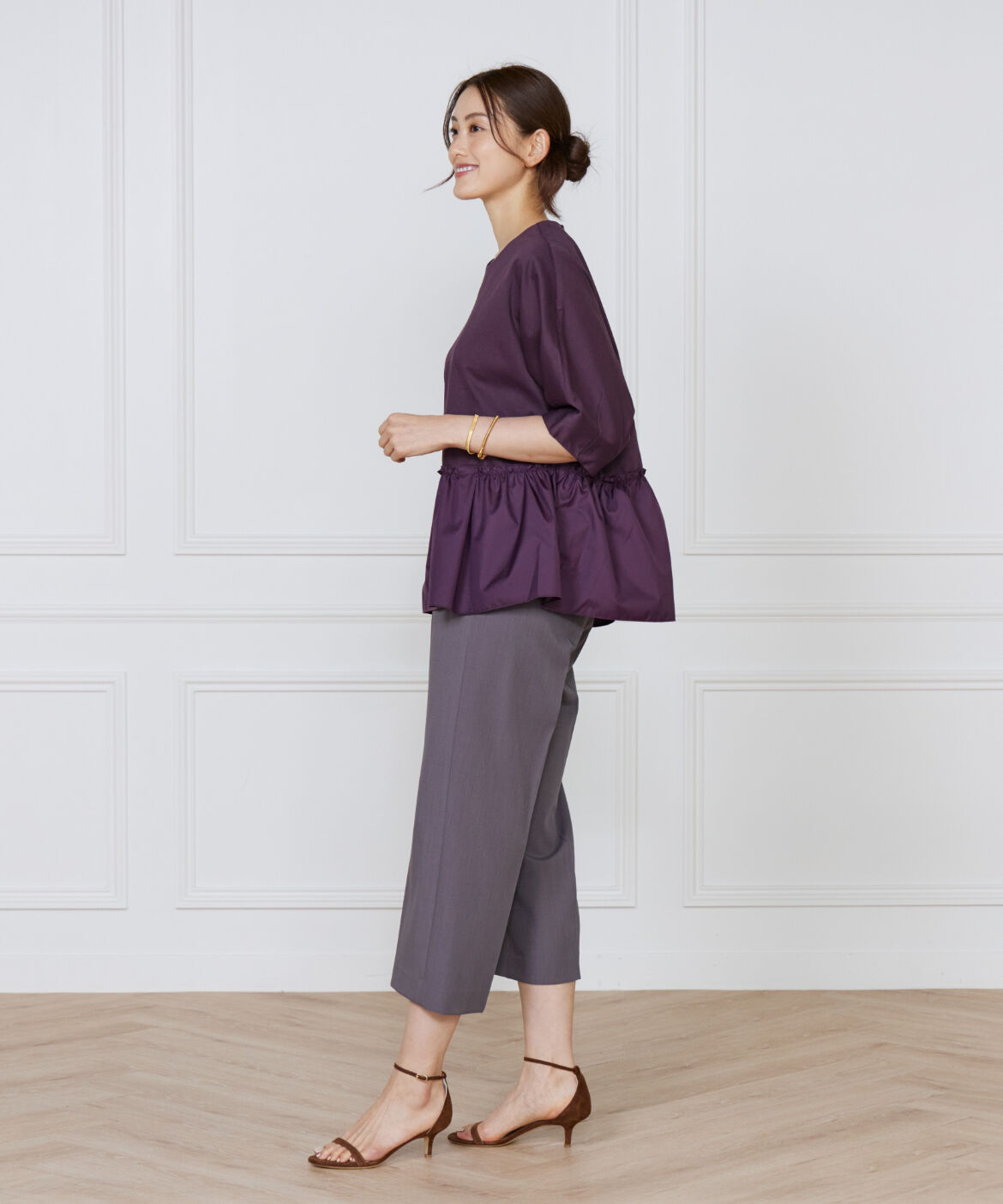 Le Souk「異素材フリルカットプルオーバー」|Tシャツ・カットソー|