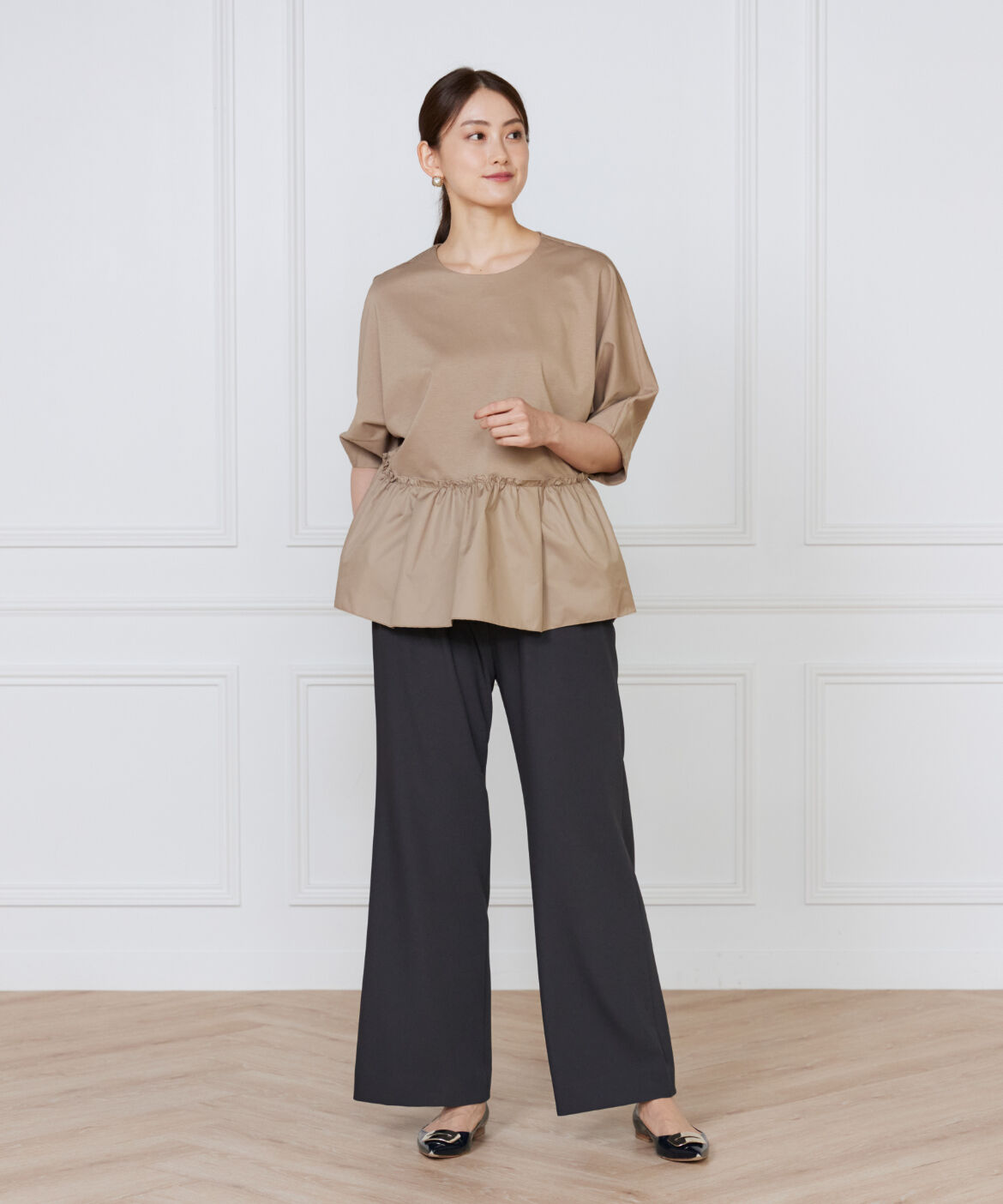 Le Souk「異素材フリルカットプルオーバー」|Tシャツ・カットソー|