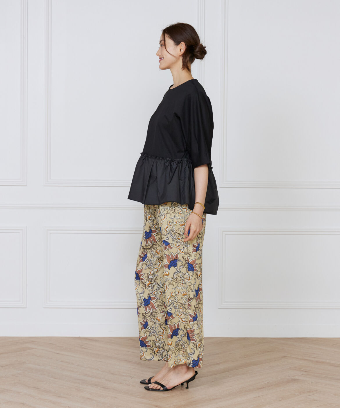 Le Souk「異素材フリルカットプルオーバー」|Tシャツ・カットソー|