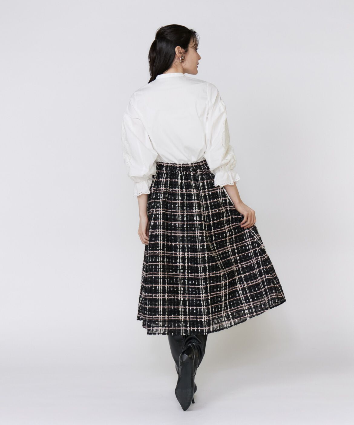 Maglie le cassetto「《大きいサイズ》刺繍レースドッキングブラウス」|シャツ・ブラウス|