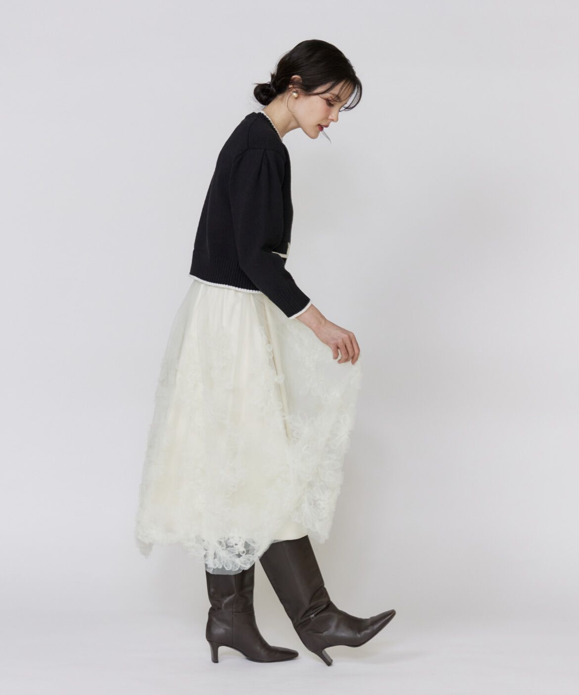 Maglie le cassetto「《大きいサイズ》コンパクトクルーネックニット」|ニット・セーター|