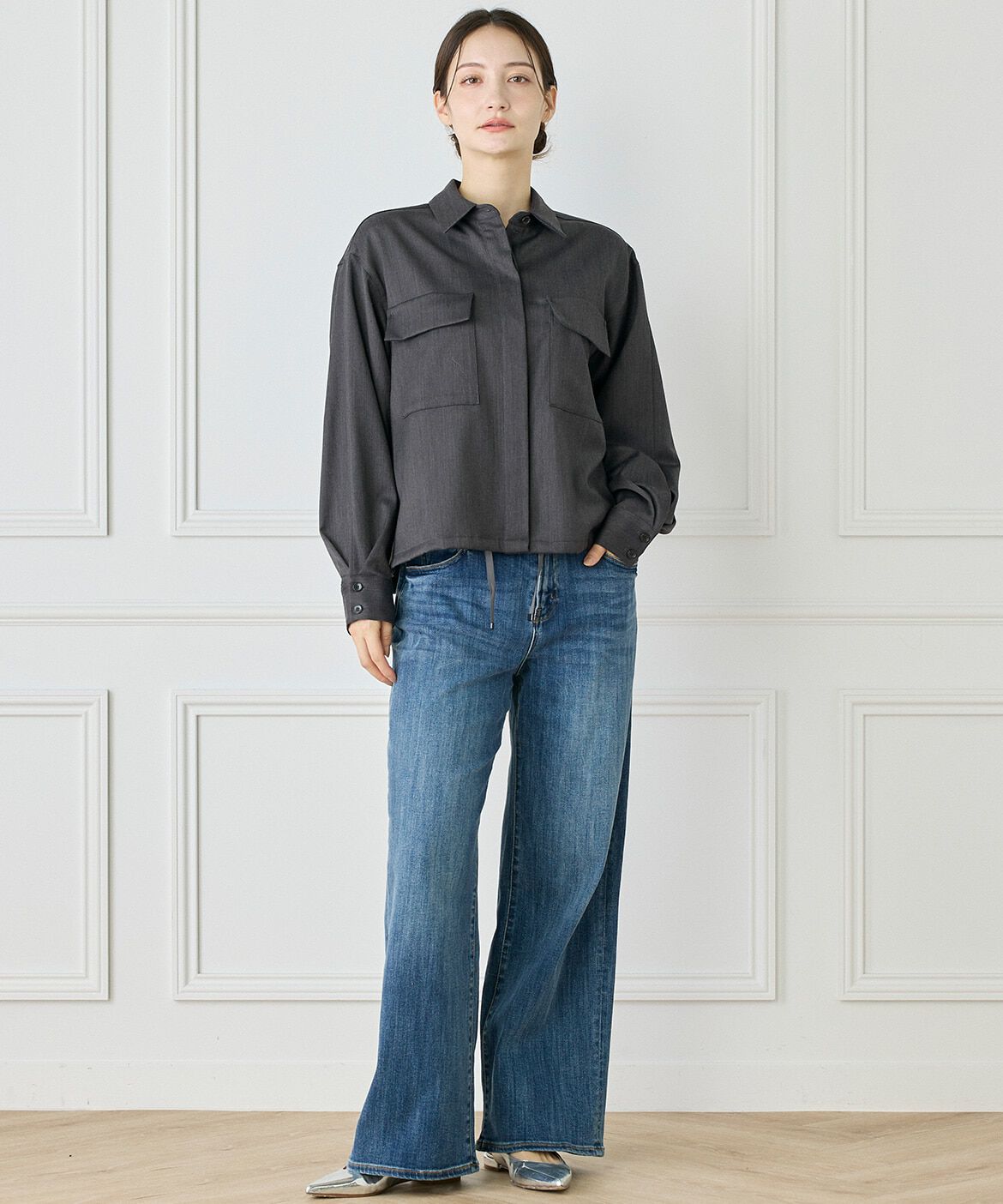 INED「《大きいサイズ》2WAYブラウス」|シャツ・ブラウス|