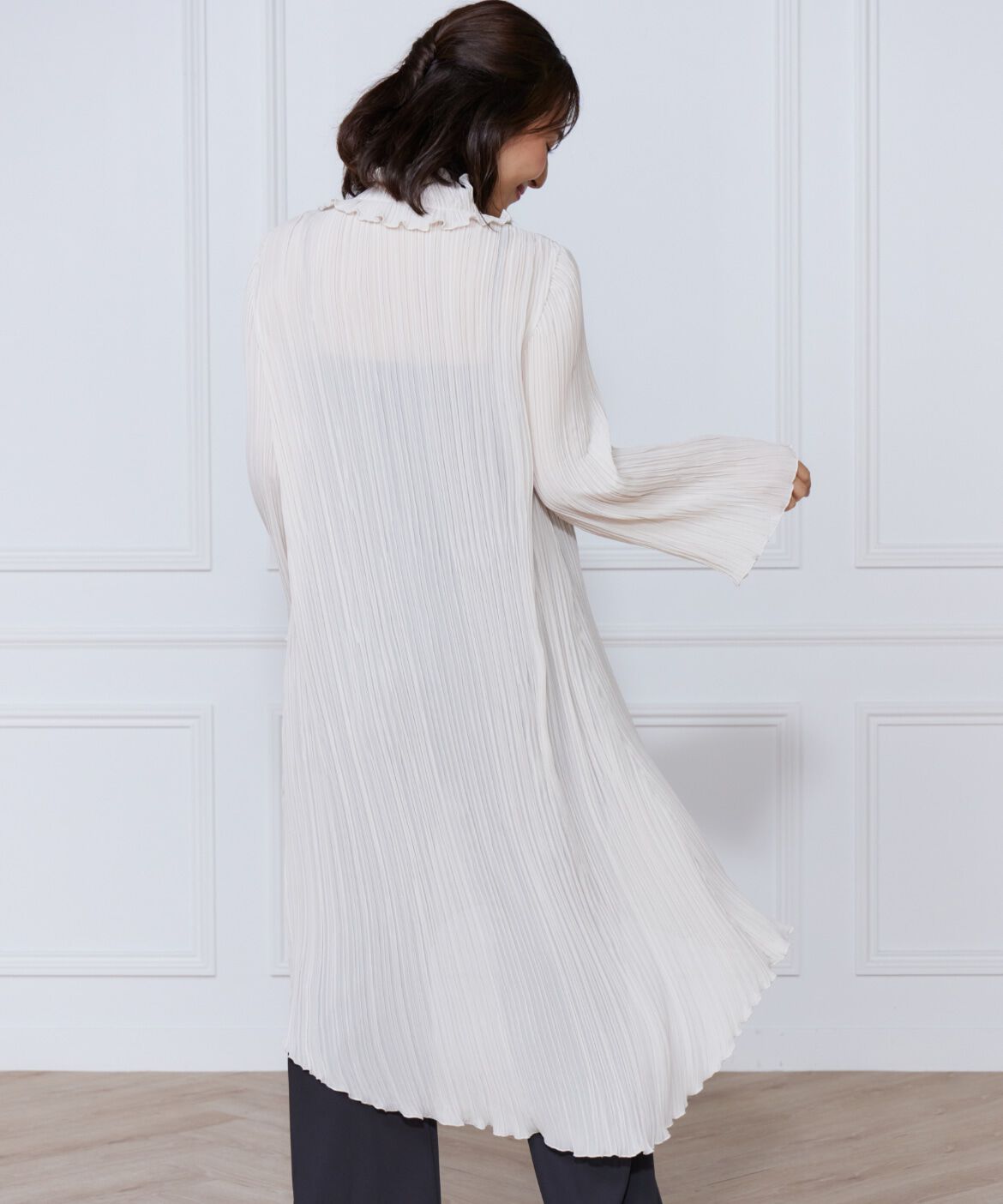 ef-de Black「プリーツロングブラウス」|シャツ・ブラウス|