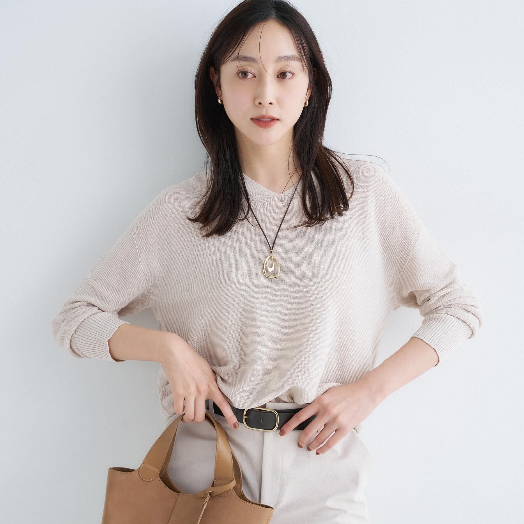 UNTITLED「ドライタッチVネックニット」|ニット・セーター|