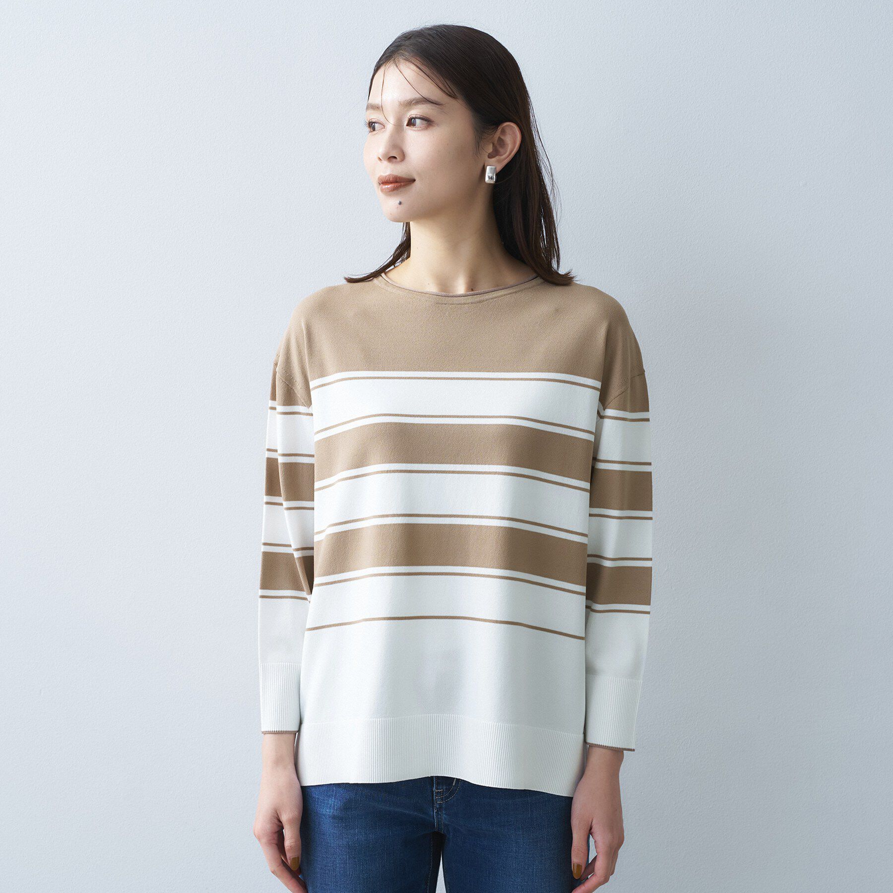 UNTITLED「ボーダーボートネックニット」|ニット・セーター|