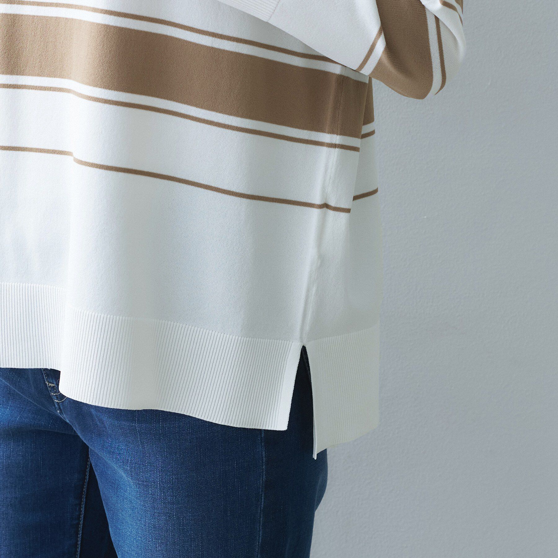 UNTITLED「ボーダーボートネックニット」|ニット・セーター|