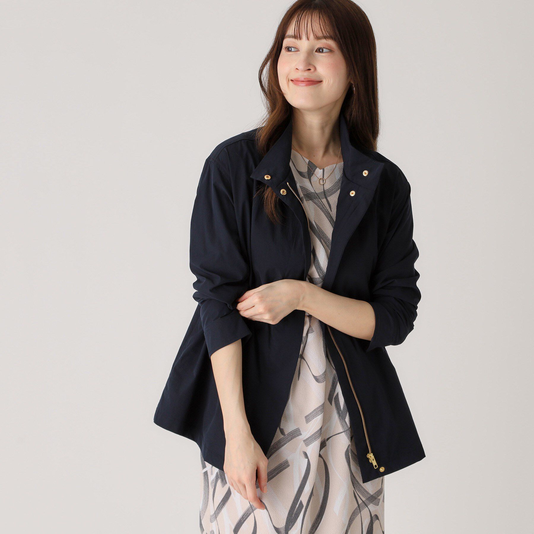 COUP DE CHANCE「【洗える／軽量】スタンド衿ブルゾン」|ブルゾン・スタジャン|ネイビー(094)