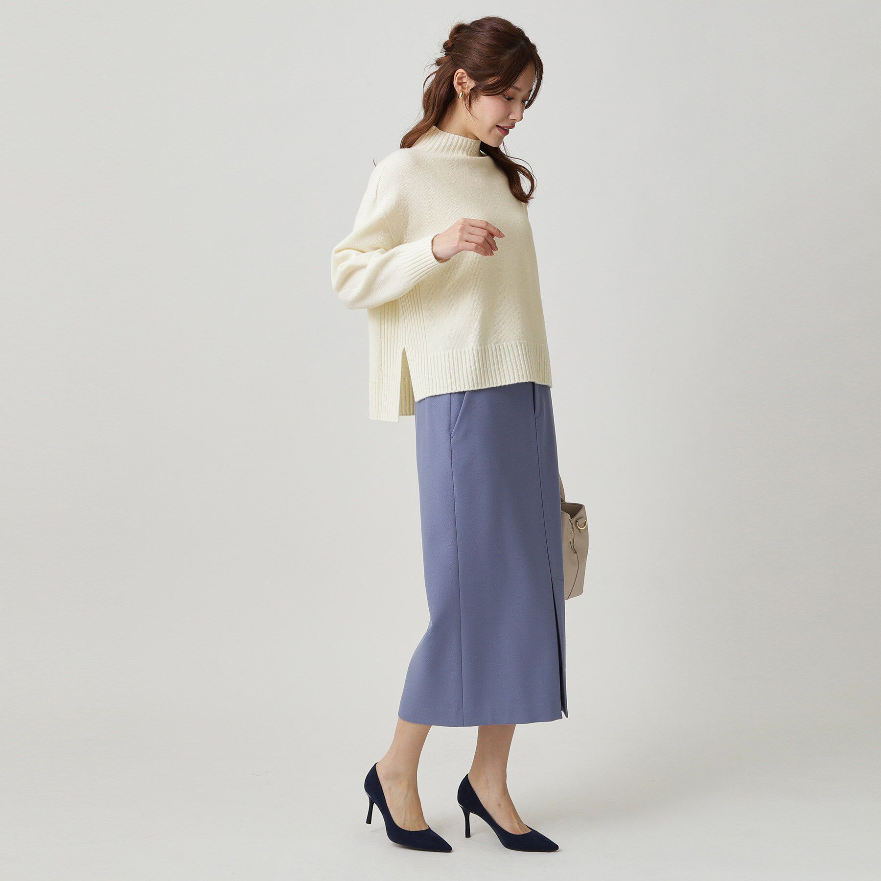 COUP DE CHANCE「【手洗い可／日本製／カシミヤ混】ミドルゲージのハイネックニットトップス」|ニット・セーター|