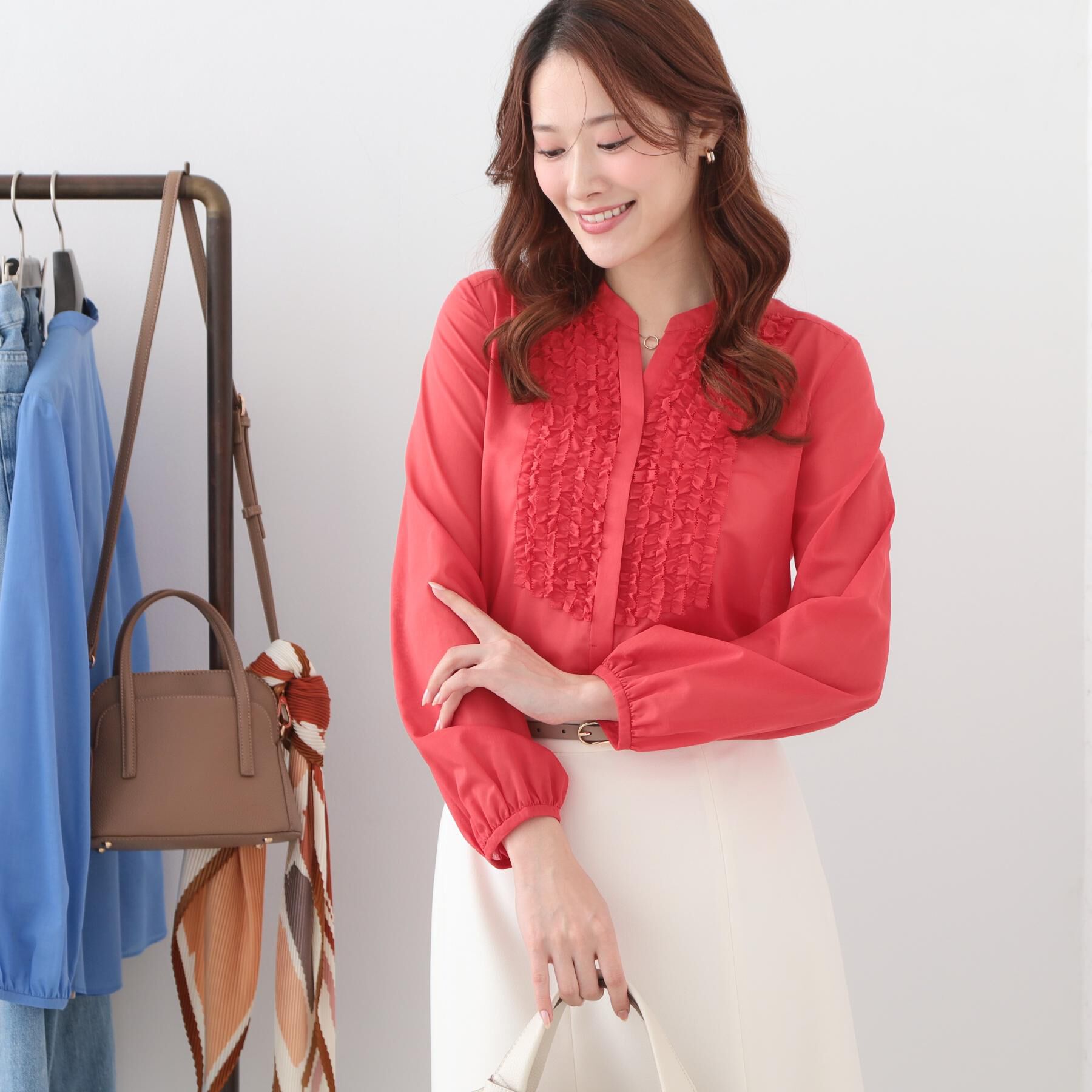 COUP DE CHANCE「【手洗い可/きれいめ服】シアーローンフリルブラウス」|シャツ・ブラウス|