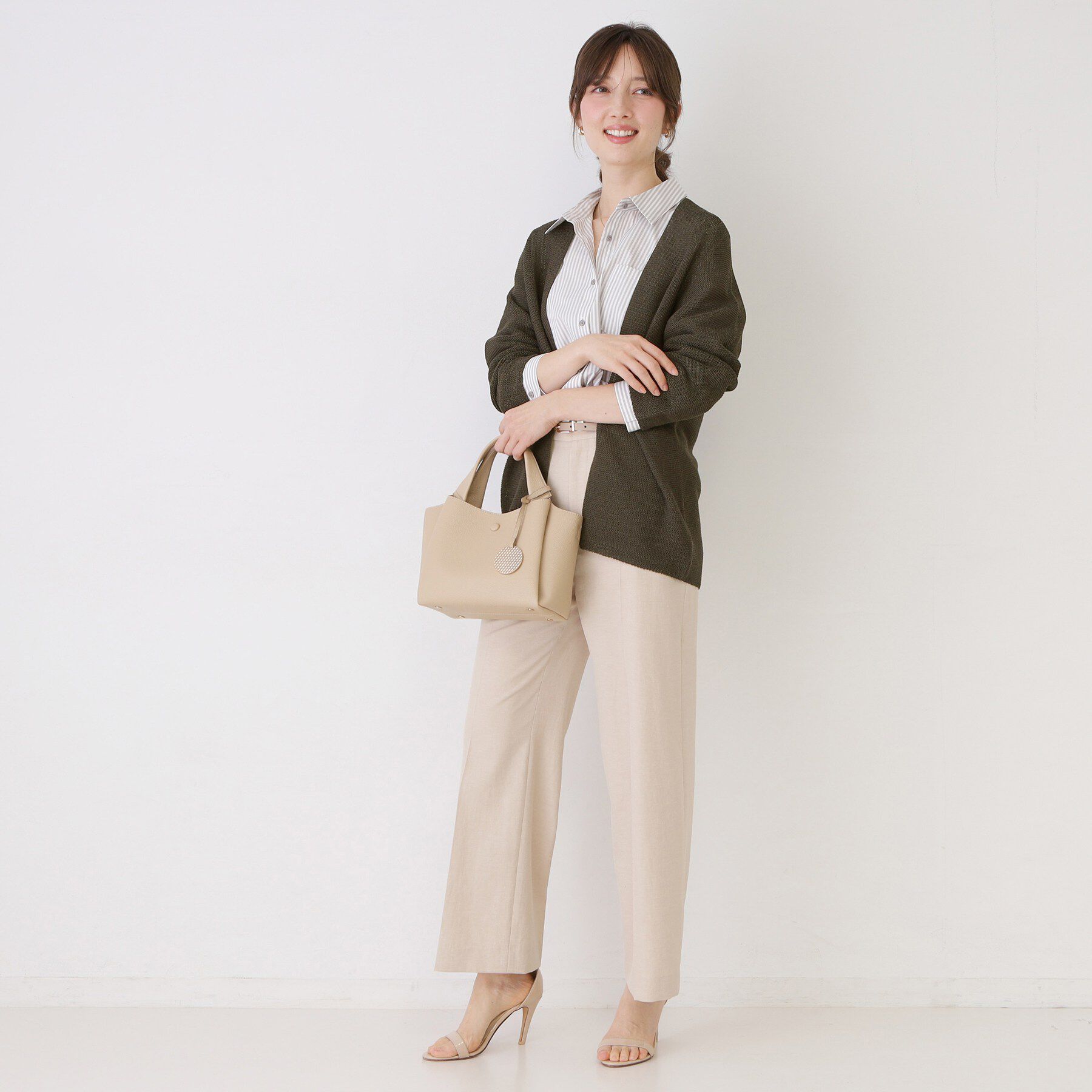 COUP DE CHANCE「【手洗い可／日本製／清涼感／ヒップ丈】麻調着流しカーディガン」|カーディガン|