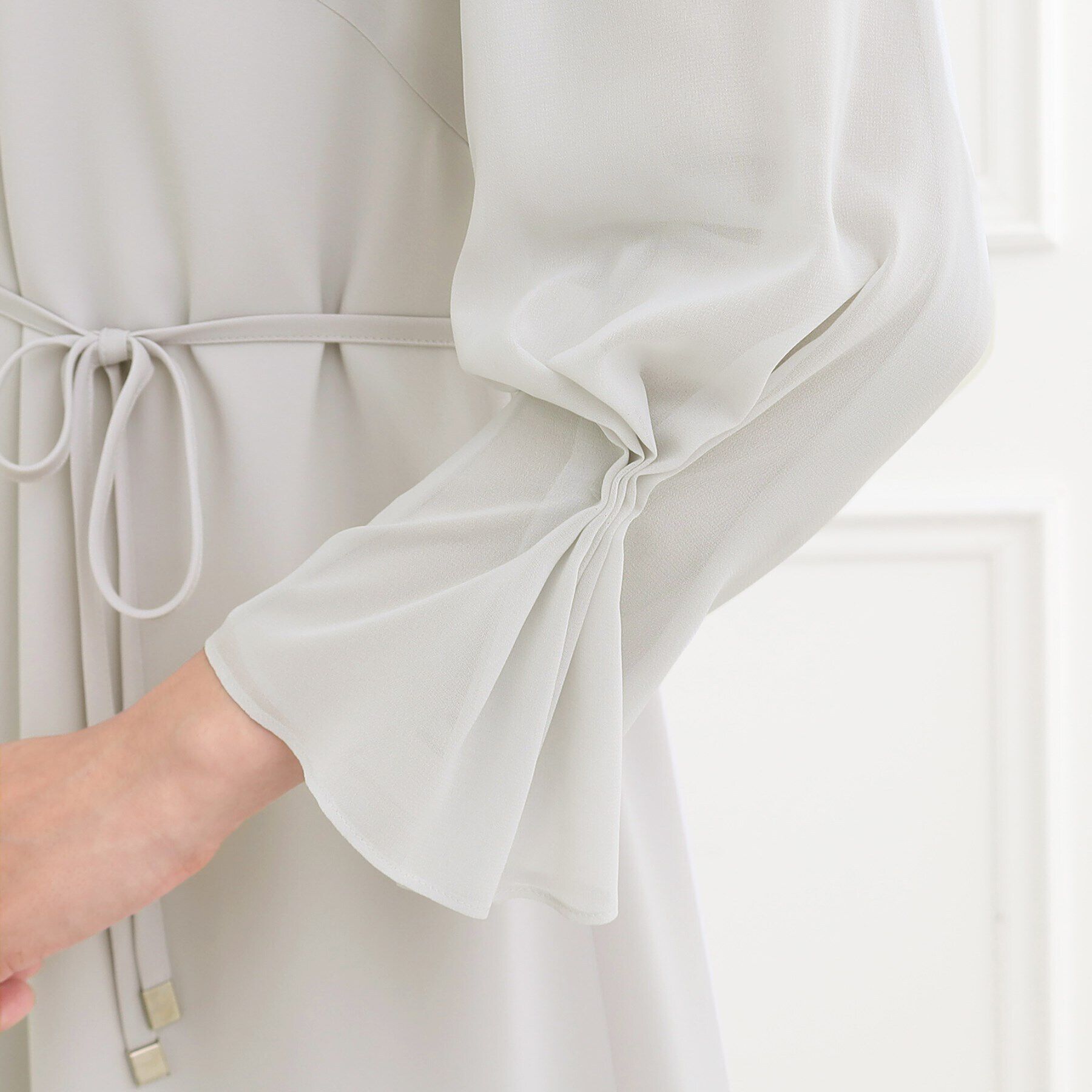 Reflect「【夏SALE／フォーマル/洗える】スリーブデザインジョーゼットワンピース」|ワンピース|