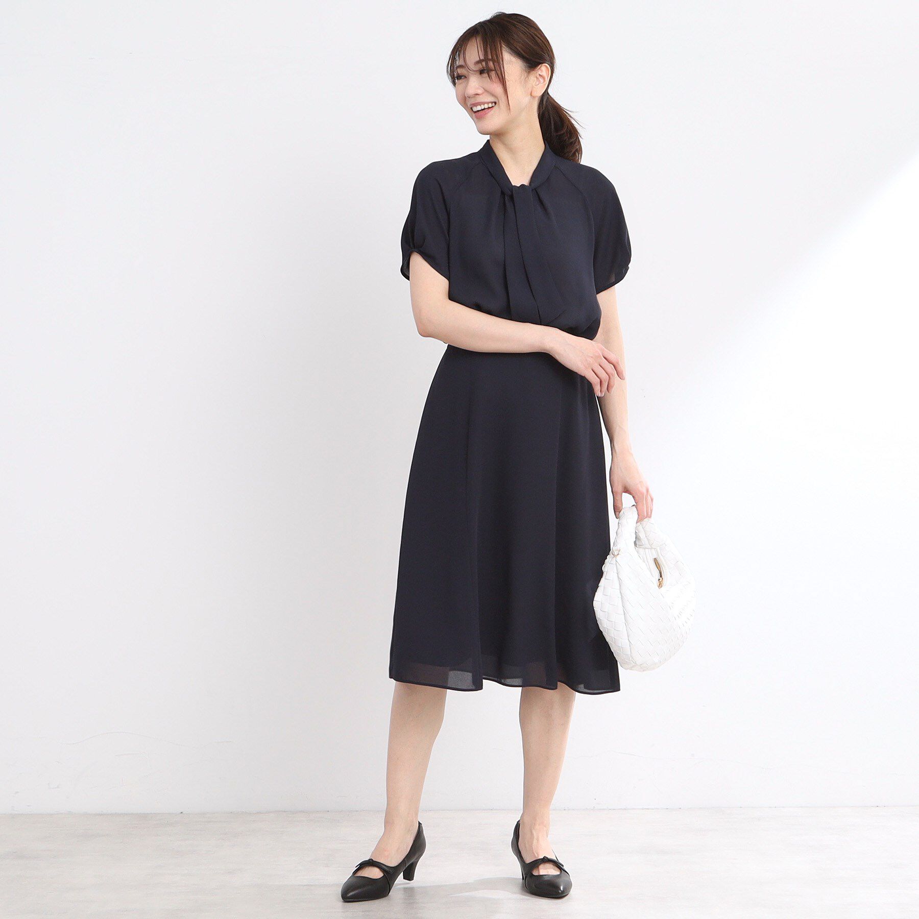 Reflect「【夏SALE／接触冷感／マシンウォッシュ可／吸水速乾／セットアップ可】ボウタイブラウス」|シャツ・ブラウス|