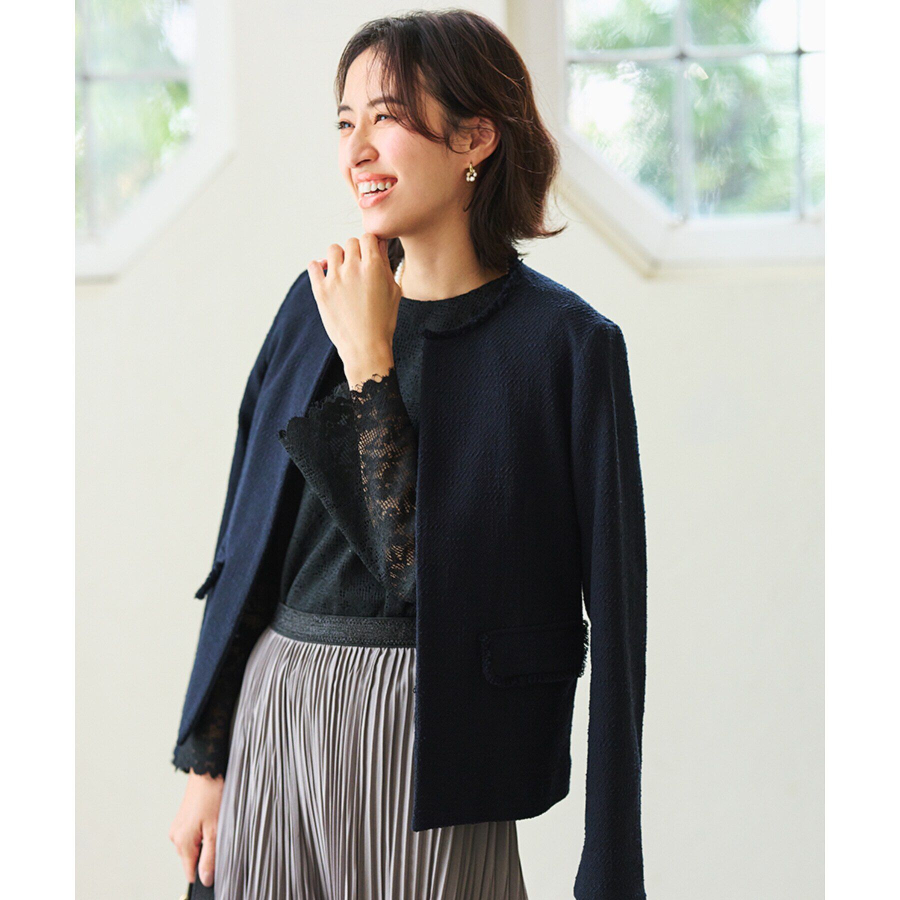 DRESSTERIOR「【セレモニー】オケージョンツイードジャケット」|ノーカラージャケット|