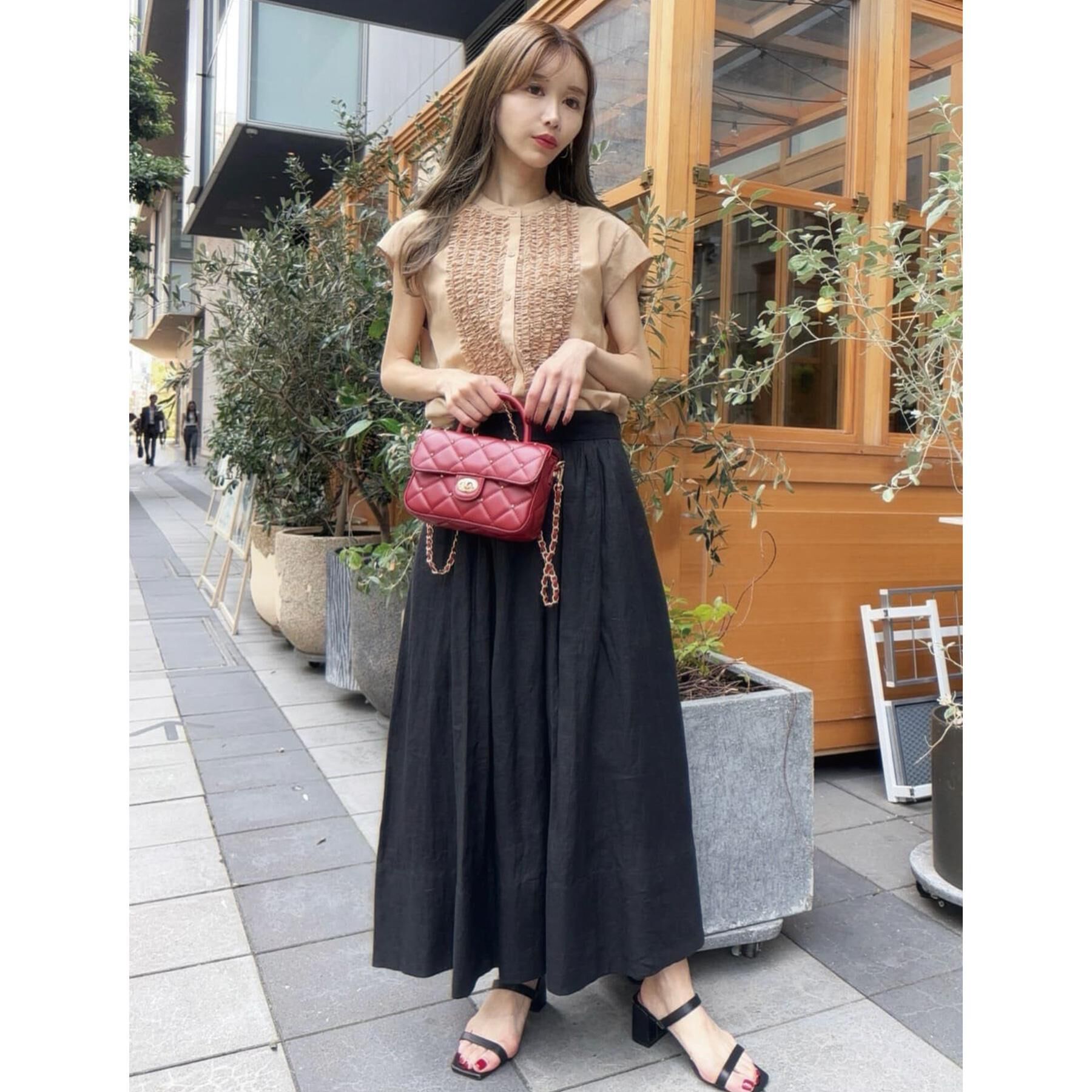 DRESSTERIOR「【洗える／ふんわり軽やか】フレンチリネンタックギャザースカート」|スカート|