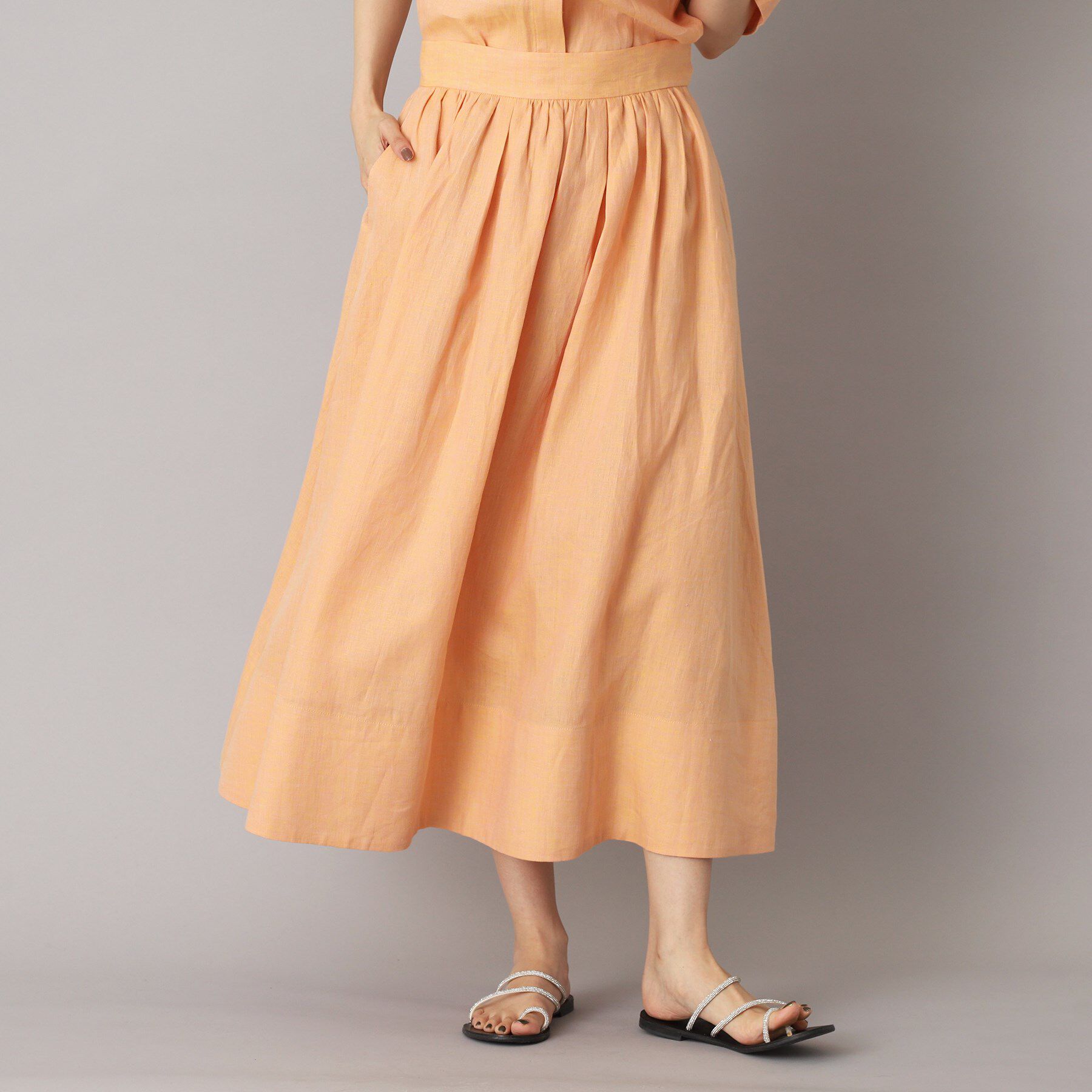 DRESSTERIOR「【洗える／ふんわり軽やか】フレンチリネンタックギャザースカート」|スカート|