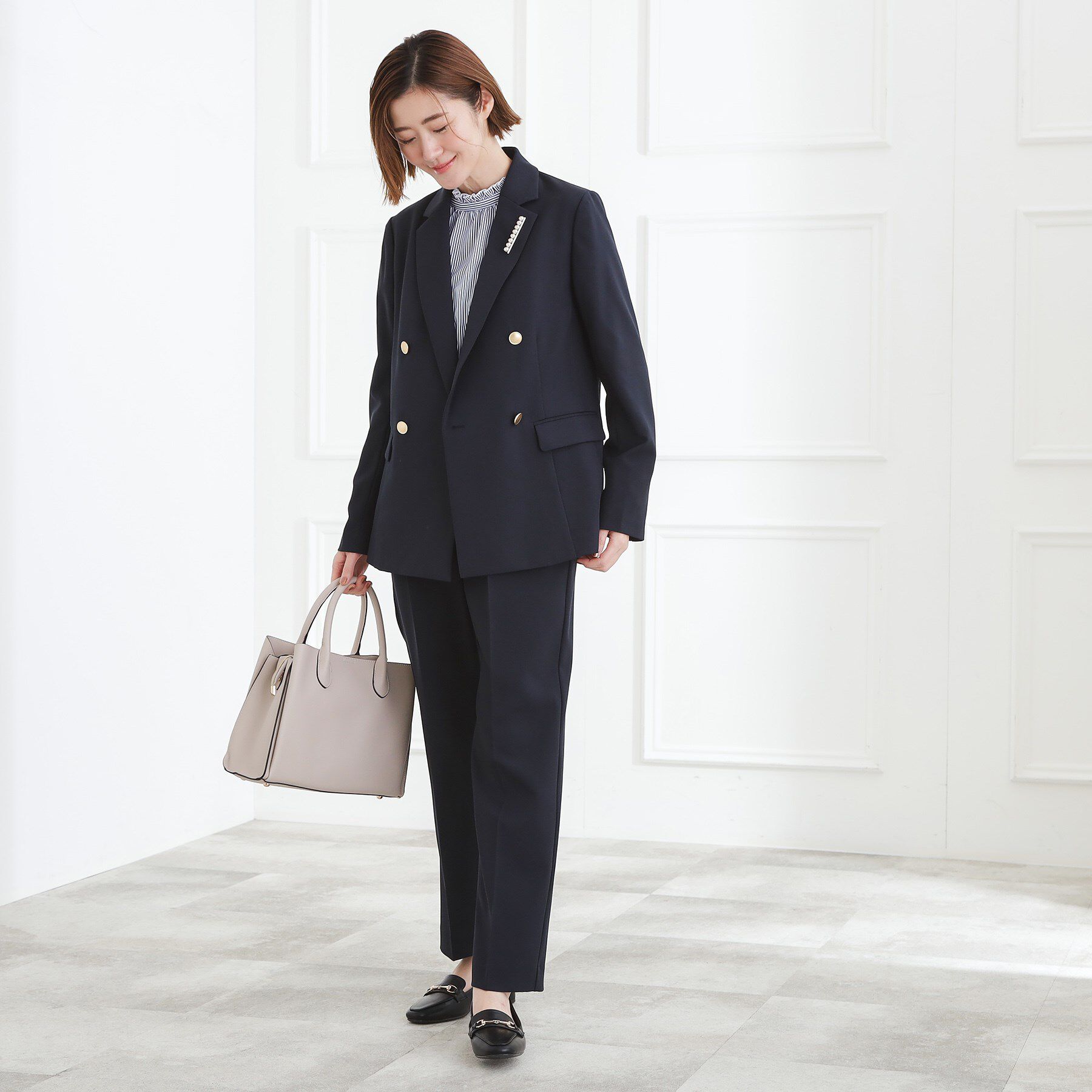 grove「【マシンウォッシュ/防シワ】ダブルテーラードジャケット【着回しカセット】」|テーラードジャケット|