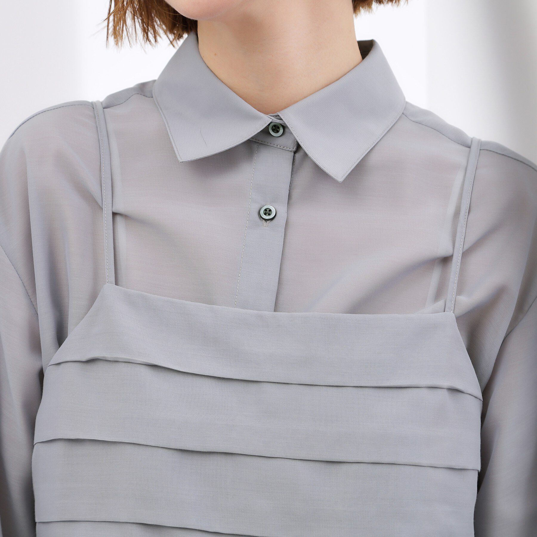 grove「【2点SET】今どきシアーシャツ＆キャミセット」|シャツ・ブラウス|