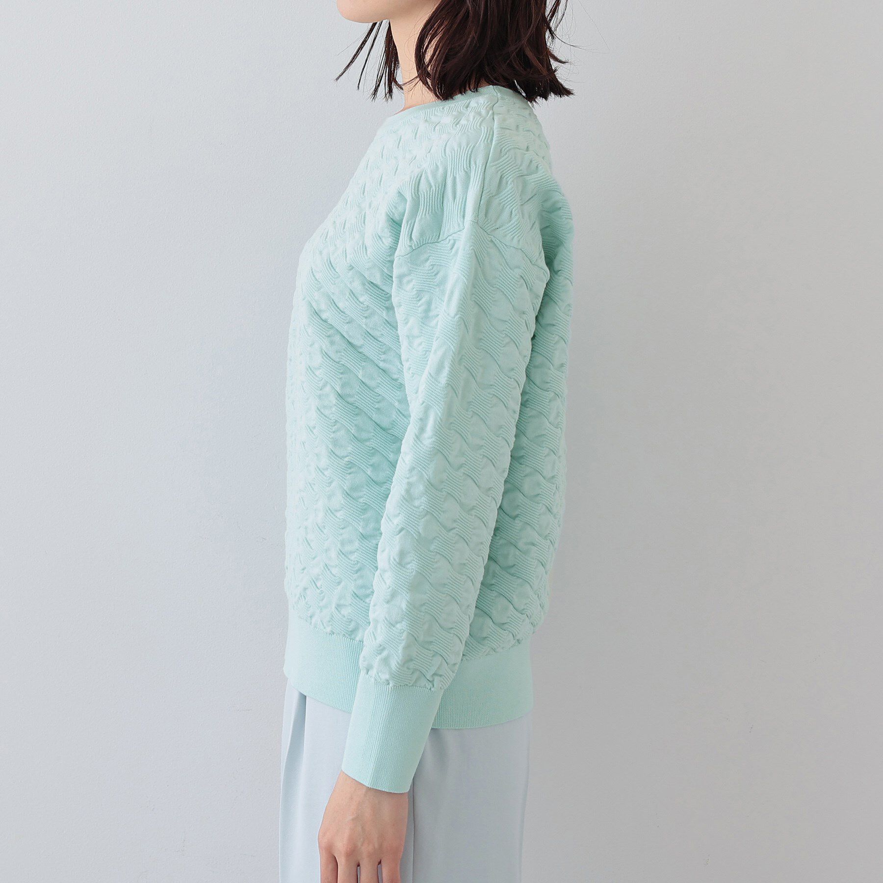 INDIVI「【洗える／コットン混】ふくれジャカードニット」|ニット・セーター|