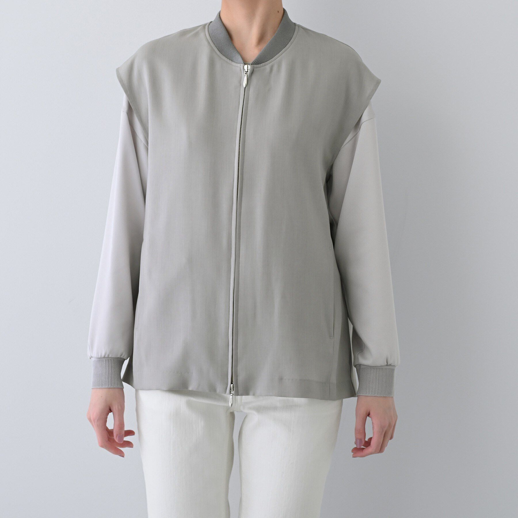 INDIVI「【洗える】スポーティーミックスジレブラウス」|ベスト・ジレ|