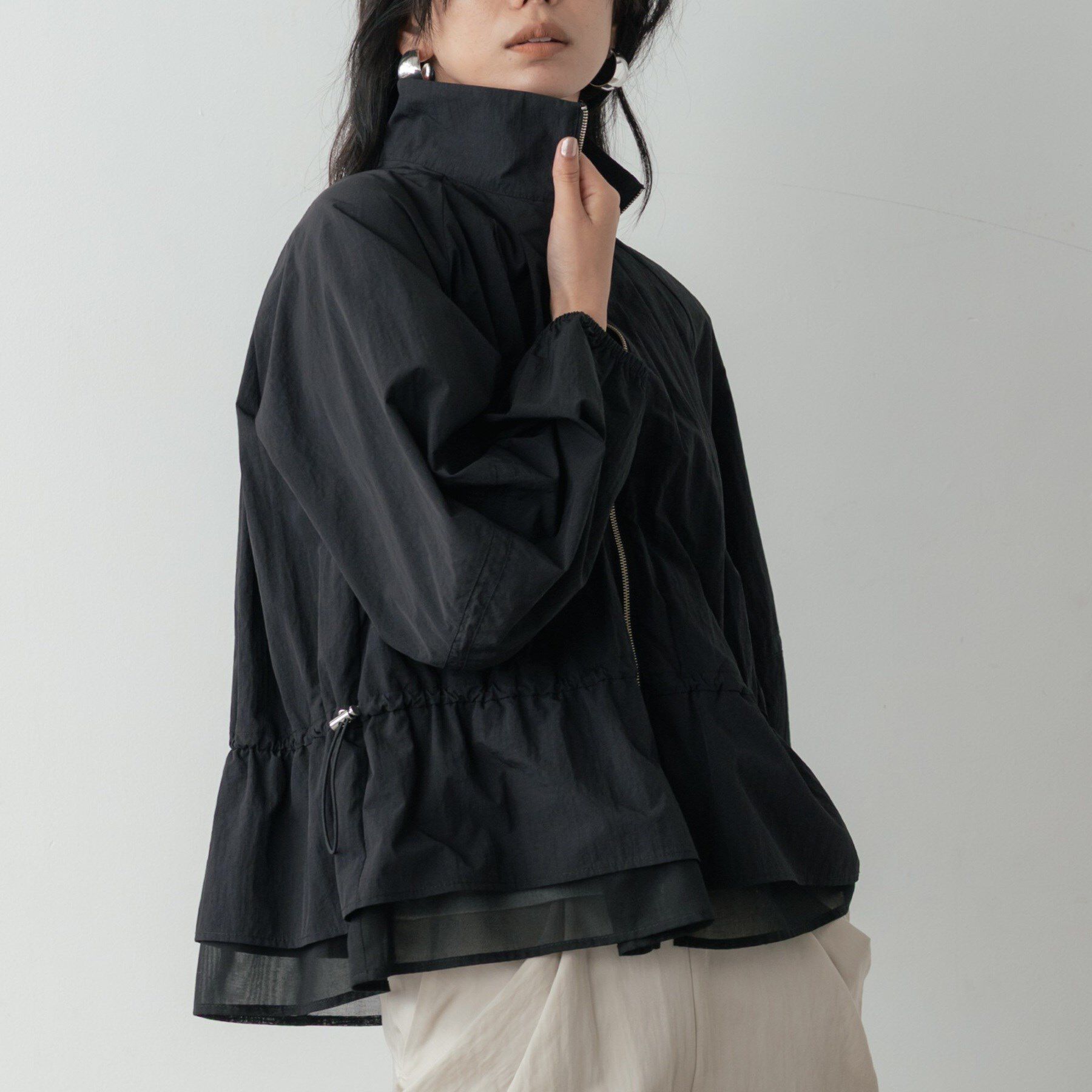 GALLEST「シャーリングペプラムブルゾン」|ブルゾン・スタジャン|