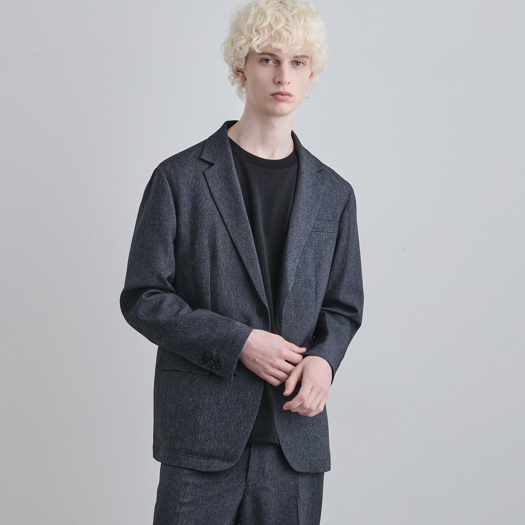 tk.TAKEO KIKUCHI「【上下2点セット】洗えるピンヘッドストレッチセットアップ/ビジネスOK」|スーツ|