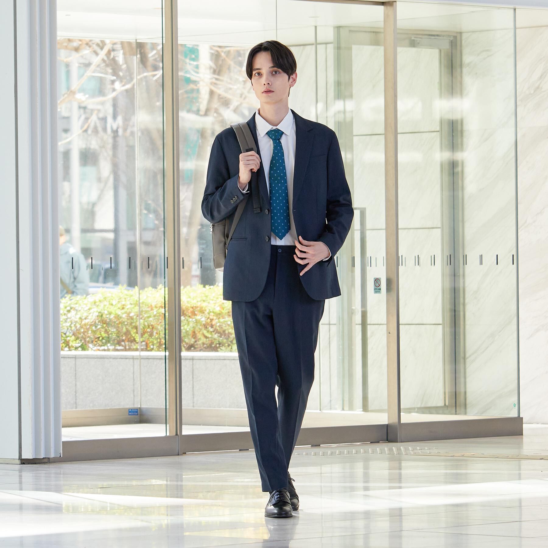 tk.TAKEO KIKUCHI「【上下2点セット】洗えるピンヘッドストレッチセットアップ/ビジネスOK」|スーツ|