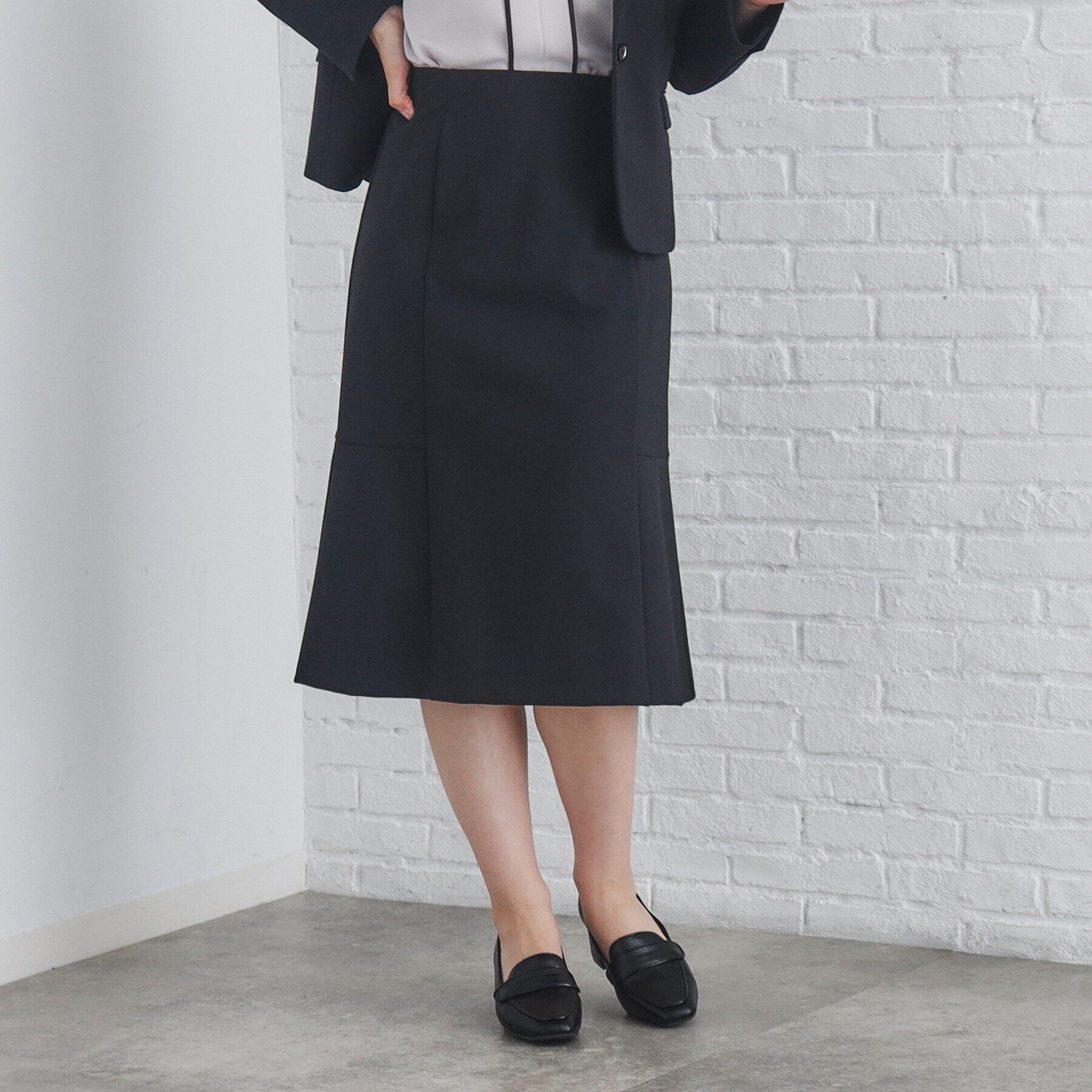 index「《5色展開/S-LLサイズ》ストレッチマーメイドスカート/セットアップ対応【洗濯機洗い可/イージーケ」|スカート|ブラック(019)
