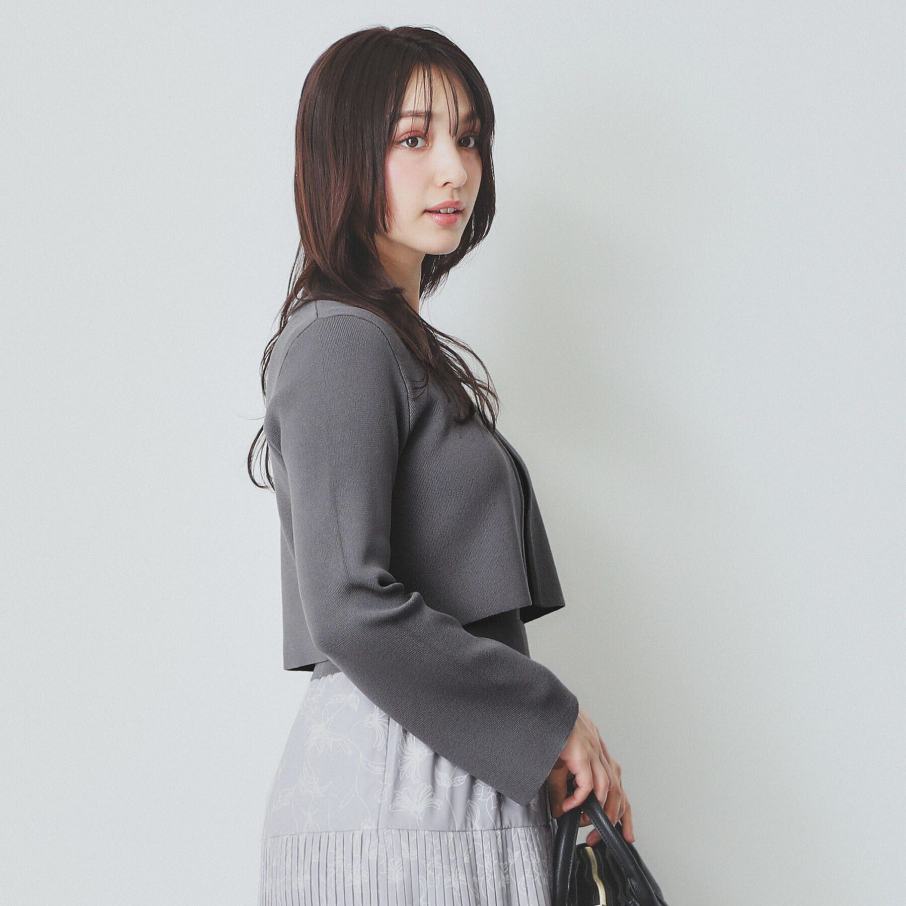 index「《ツインセット》カーディガン&times;ニットドッキングワンピース【洗濯機洗い可】」|スーツ|