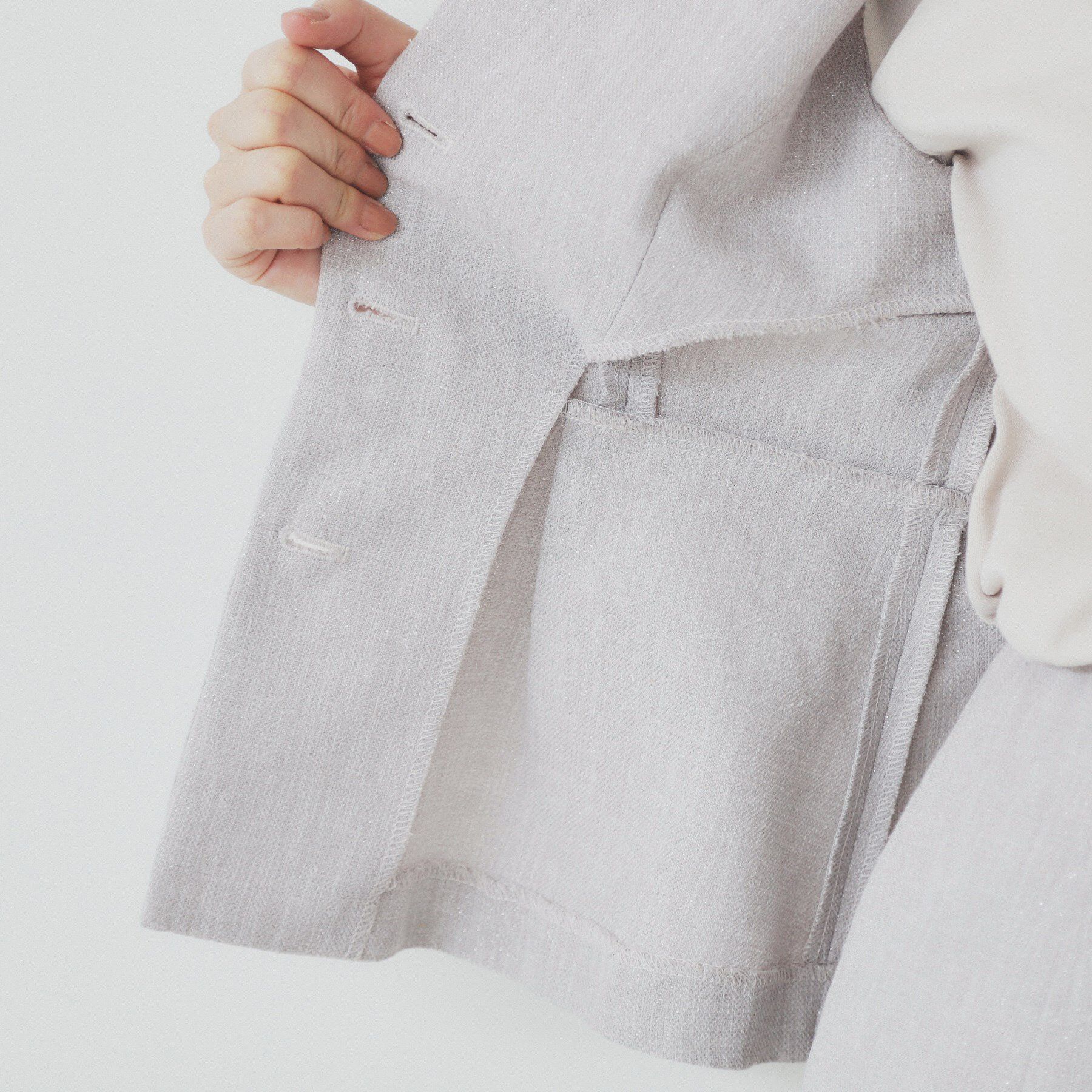 index「麻混ラメツイードペプラムジレ/セットアップ対応【洗濯機洗い可】」|ベスト・ジレ|