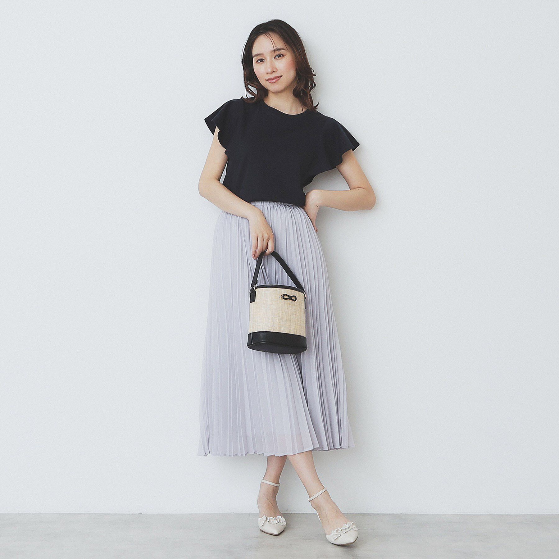 index「《美人百花掲載/XS-3Lサイズ》フレアスリーブバックシャントップス【接触冷感/UVケア/洗濯機洗い」|Tシャツ・カットソー|